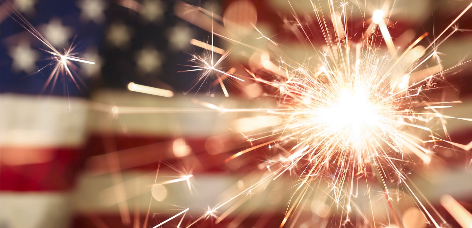 Fourth of July festivities and fireworks are one of many events this summer being held in downtown Wausau. Here a sparkler lights up in front of an American flag. 