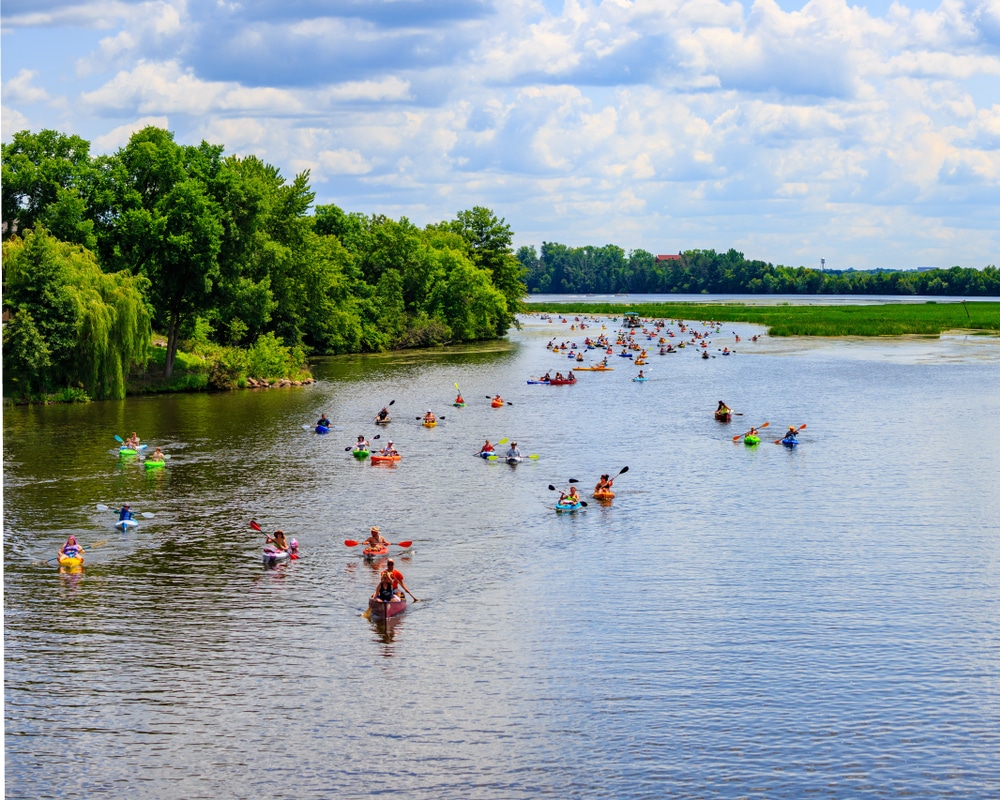 Paddlers taking to the water in Wausau for some of the best Wisconsin River Kayaking