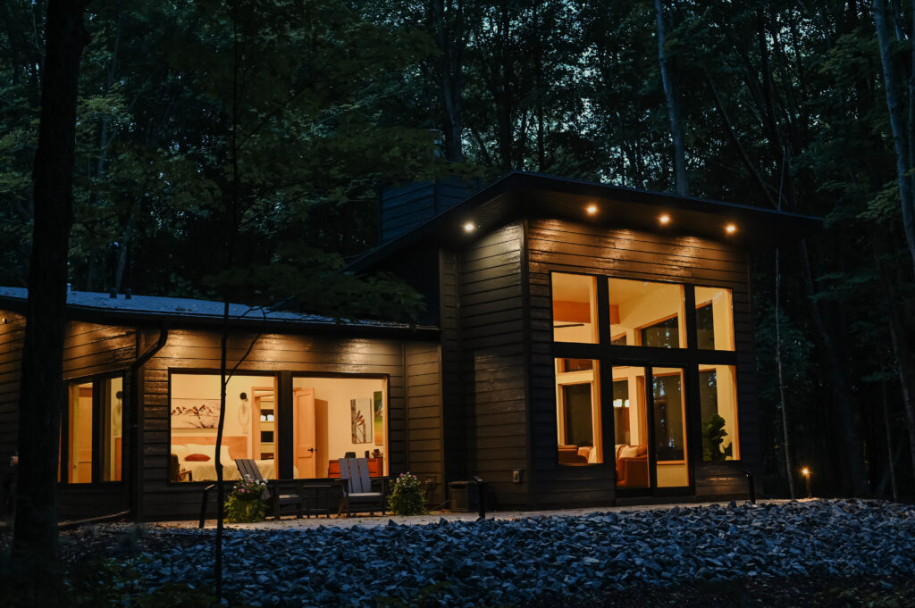 exterior shot of our luxury cabin - the perfect place for romantic getaways in Wisconsin