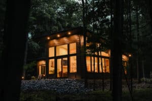 Exterior View of Owl Ridge Cabin, one of the most romantic Cabins in Wisconsin