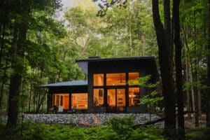 Beautiful exterior of one of the best cabins in Wisconsin and a perfect place for intimate Wisconsin elopements