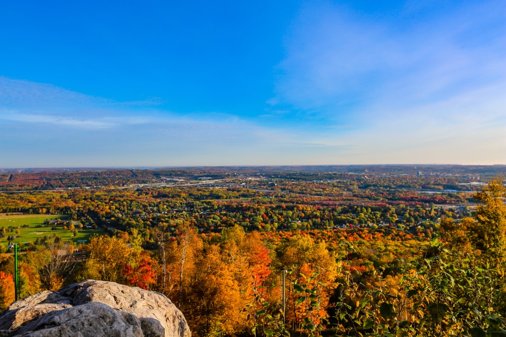 Gorgeous view from fall scenic chairlift rides at Granite Peak Ski Area