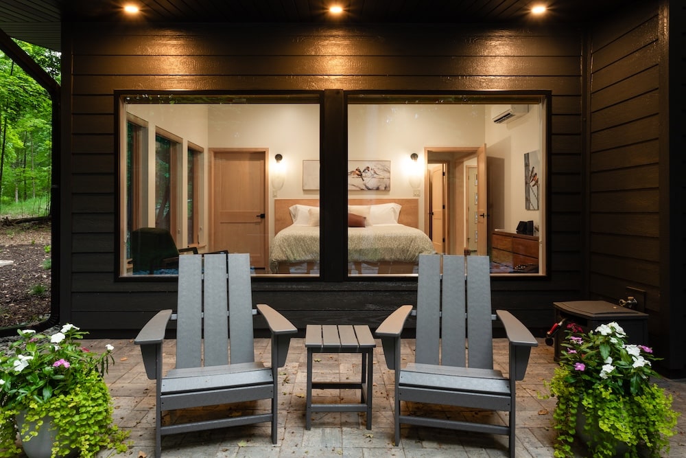 exterior chairs at one of the best Wisconsin cabin rentals for Couples